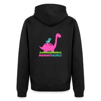 Dinosaur Mommy Mama Saurus Mother's Day - Unisex Premium Organic Zip Hoodie - black - Back - Nico (187cm)