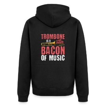 Trombone Bacon De Musique Mucisian Cuivre Instrument - Veste à capuche bio Premium Unisexe - noir - Dos - Nico (187cm)
