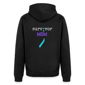 Survivor Mom - Prévention du suicide par un don point-virgule - Veste à capuche bio Premium Unisexe - noir - Dos - Nico (187cm)