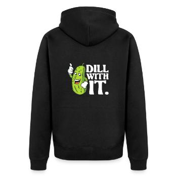 Dill dazu - Gurkenliebhaber Gurkengemüse - Unisex Premium Bio Zip Hoodie - Schwarz - Hinten - Nico (187cm)