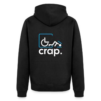 Rollstuhlfahrer, Behinderung, Bewusstsein, Inklusion - Unisex Premium Bio Zip Hoodie - Schwarz - Hinten - Nico (187cm)