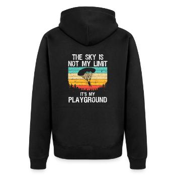 Funny Skydiving Art For Men Women Skydive Lover - Unisex Premium Organic Zip Hoodie - black - Back - Nico (187cm)