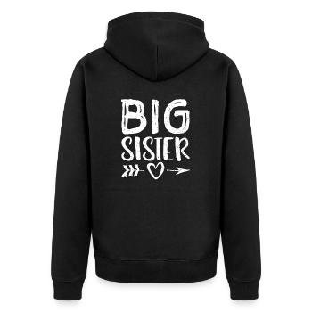 Grande sœur - Frères et sœurs - Veste à capuche bio Premium Unisexe - noir - Dos - Nico (187cm)
