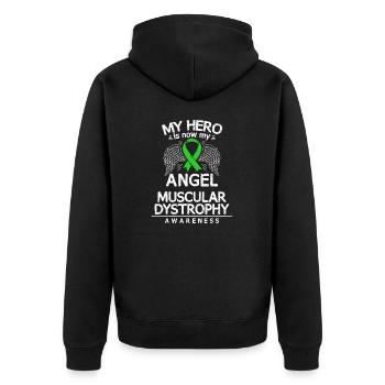 Sensibilisation au MD survivant de la dystrophie musculaire de Duchenne - Veste à capuche bio Premium Unisexe - noir - Dos - Nico (187cm)