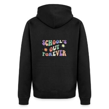 School's Out Forever Teacher Retirement Boho - Unisex Premium Bio Zip Hoodie - Schwarz - Hinten - Nico (187cm)