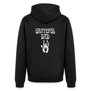 Grateful Dad Fathers Day - Unisex Premium Organic Zip Hoodie - black - Back - Nico (187cm)