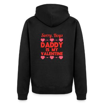 Fille désolé garçon papa est ma petite fille de la Saint-Valentin - Veste à capuche bio Premium Unisexe - noir - Dos - Nico (187cm)