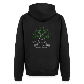 Yoga Good Vibes Méditation Spiritualité - Veste à capuche bio Premium Unisexe - noir - Dos - Nico (187cm)