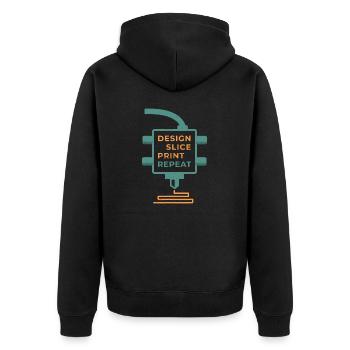 3D Printing | for a 3D-Printer Enthusiast - Unisex Premium Organic Zip Hoodie - black - Back - Nico (187cm)