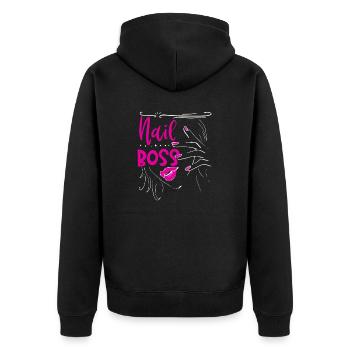 Nail Manager Manicurist Gift Nail Tech Artist - Unisex Premium Organic Zip Hoodie - black - Back - Nico (187cm)