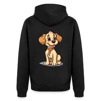 Conception de chien mignon pour les propriétaires de chiens - Veste à capuche bio Premium Unisexe - noir - Dos - Nico (187cm)