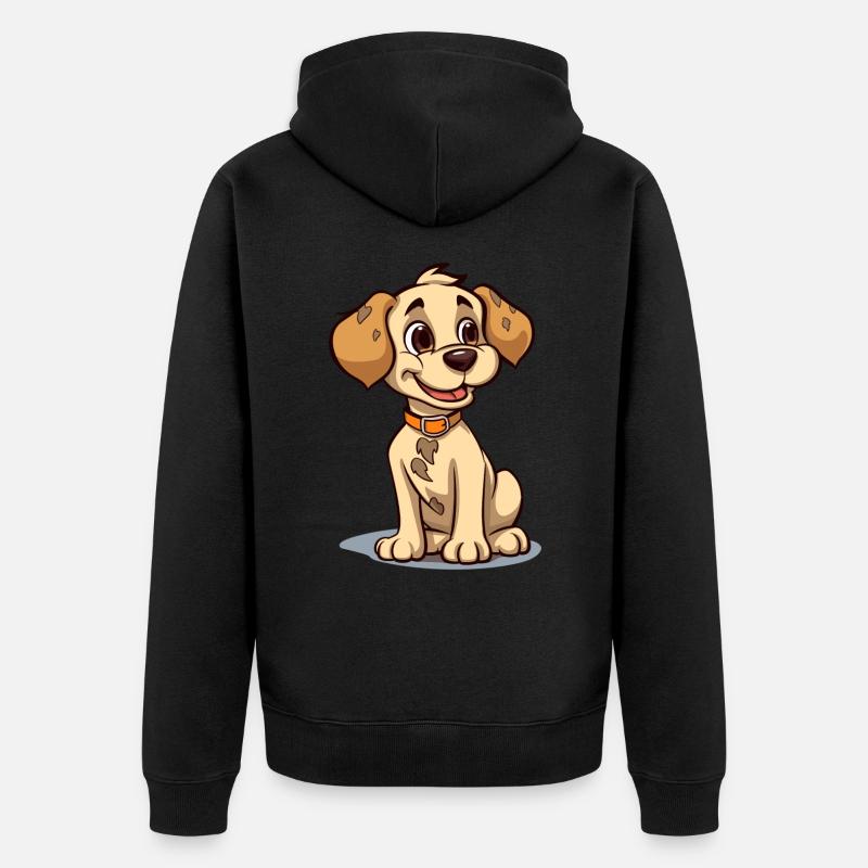 Conception de chien mignon pour les propriétaires de chiens - Veste à capuche bio Premium Unisexe - noir