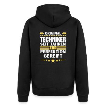 Des techniciens mûris à la perfection - Veste à capuche bio Premium Unisexe - noir - Dos - Nico (187cm)