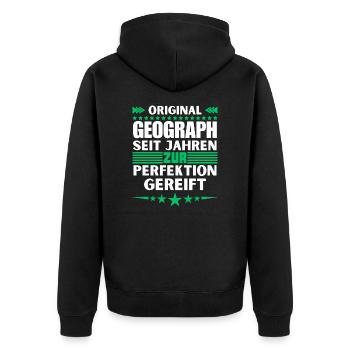 Géographe mûri à la perfection - Veste à capuche bio Premium Unisexe - noir - Dos - Nico (187cm)
