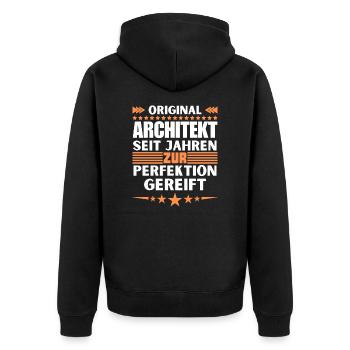 Architecte mûri à la perfection - Veste à capuche bio Premium Unisexe - noir - Dos - Nico (187cm)