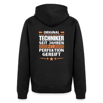 Des techniciens mûris à la perfection - Veste à capuche bio Premium Unisexe - noir - Dos - Nico (187cm)