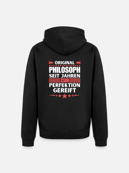 Philosopher matured to perfection - Unisex Premium Organic Zip Hoodie - black