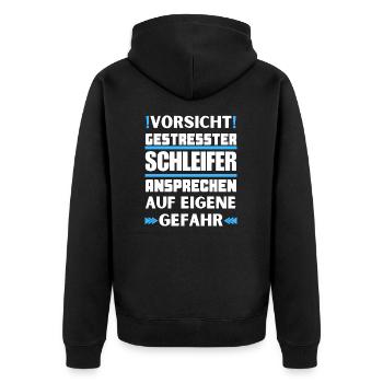 Ne parlez pas à un broyeur stressé ! - Veste à capuche bio Premium Unisexe - noir - Dos - Nico (187cm)