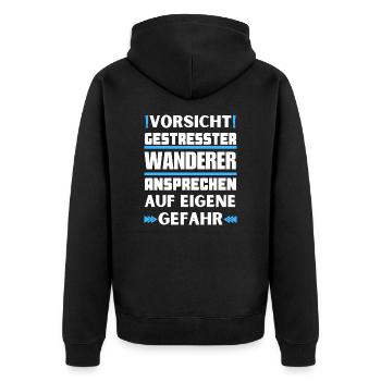 Ne parlez pas aux randonneurs stressés ! - Veste à capuche bio Premium Unisexe - noir - Dos - Nico (187cm)