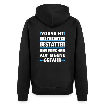 Ne parlez pas à un entrepreneur de pompes funèbres stressé ! - Veste à capuche bio Premium Unisexe - noir - Dos - Nico (187cm)