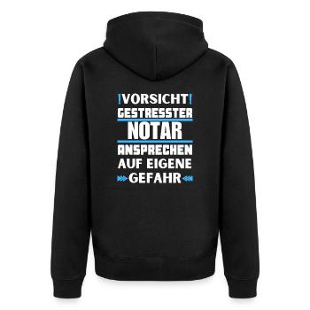 Ne parlez pas à un notaire stressé ! - Veste à capuche bio Premium Unisexe - noir - Dos - Nico (187cm)
