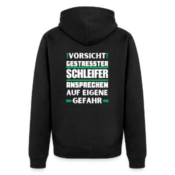 Ne parlez pas à un broyeur stressé ! - Veste à capuche bio Premium Unisexe - noir - Dos - Nico (187cm)
