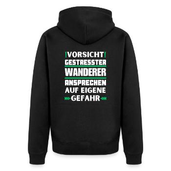 Ne parlez pas aux randonneurs stressés ! - Veste à capuche bio Premium Unisexe - noir - Dos - Nico (187cm)