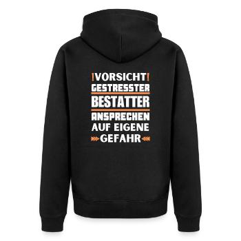 Ne parlez pas à un entrepreneur de pompes funèbres stressé ! - Veste à capuche bio Premium Unisexe - noir - Dos - Nico (187cm)