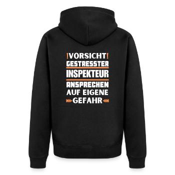 Ne parlez pas à un inspecteur stressé ! - Veste à capuche bio Premium Unisexe - noir - Dos - Nico (187cm)