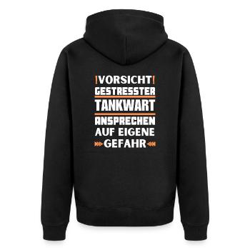 Ne parlez pas à un pompiste stressé ! - Veste à capuche bio Premium Unisexe - noir - Dos - Nico (187cm)