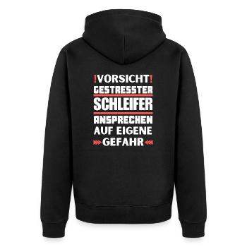 Ne parlez pas à un broyeur stressé ! - Veste à capuche bio Premium Unisexe - noir - Dos - Nico (187cm)