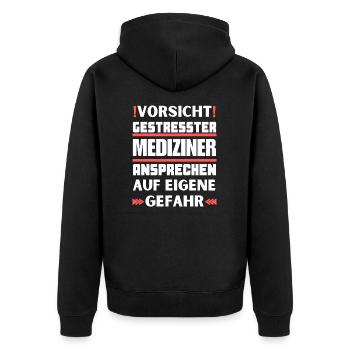 Ne parlez pas à un médecin stressé ! - Veste à capuche bio Premium Unisexe - noir - Dos - Nico (187cm)