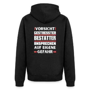 Ne parlez pas à un entrepreneur de pompes funèbres stressé ! - Veste à capuche bio Premium Unisexe - noir - Dos - Nico (187cm)
