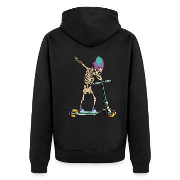 Dabbing Scooter - Unisex Premium Bio Zip Hoodie - Schwarz - Hinten - Nico (187cm)