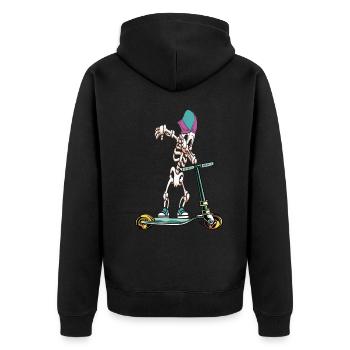 Dabbing Stunt Scooter - Unisex Premium Bio Zip Hoodie - Schwarz - Hinten - Nico (187cm)