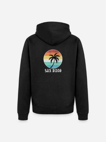 San Diego - Unisex Premium Organic Zip Hoodie - black