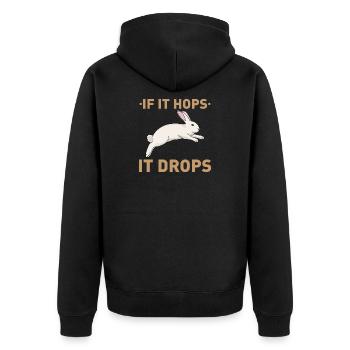 Hase Hasen Jagd Jäger Spruch - Unisex Premium Bio Zip Hoodie - Schwarz - Hinten - Nico (187cm)