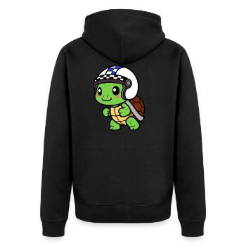 Turtle Racer Helmet Competition Race Victory - Unisex Premium Organic Zip Hoodie - black - Back - Nico (187cm)