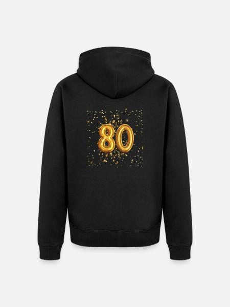 80 years of balloon design - Unisex Premium Organic Zip Hoodie - black