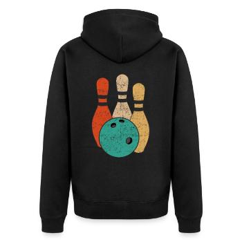 Bowling Kegeln Team Retro Pins - Veste à capuche bio Premium Unisexe - noir - Dos - Nico (187cm)
