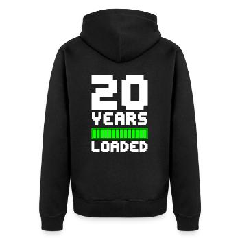 20 Years Loaded 20th Birthday - Unisex Premium Organic Zip Hoodie - black - Back - Nico (187cm)