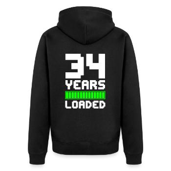 34 Years Loaded 34th Birthday - Unisex Premium Organic Zip Hoodie - black - Back - Nico (187cm)