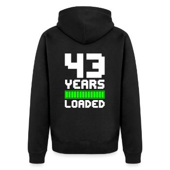 43 Years Loaded 43rd Birthday - Unisex Premium Organic Zip Hoodie - black - Back - Nico (187cm)