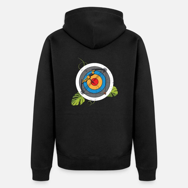 Bogenschützen Zielscheibe Compound Bogen - Unisex Premium Bio Zip Hoodie - Schwarz