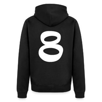 8 - Unisex Premium Organic Zip Hoodie - black - Back - Nico (187cm)