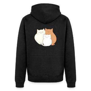 Famille de chats - Veste à capuche bio Premium Unisexe - noir - Dos - Nico (187cm)