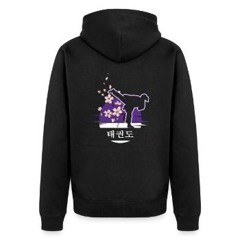 Tout Combat Girl Taekwondo Girl TKD Tae-Kwon-Do - Veste à capuche bio Premium Unisexe - noir - Dos - Nico (187cm)