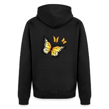 Spring flight of the "Aurantiaria" - Unisex Premium Organic Zip Hoodie - black - Back - Nico (187cm)