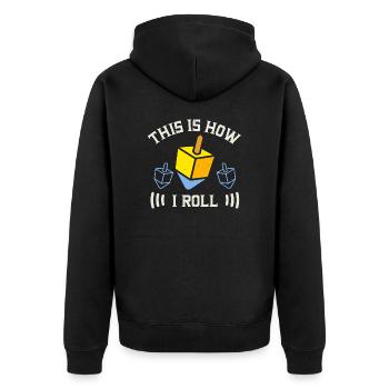 Gift for Jewish Celebrations and Remembrance Days - Unisex Premium Organic Zip Hoodie - black - Back - Nico (187cm)