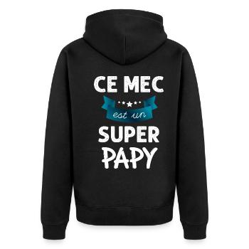 Ce Mec Est Un Super Papy - Veste à capuche bio Premium Unisexe - noir - Dos - Nico (187cm)